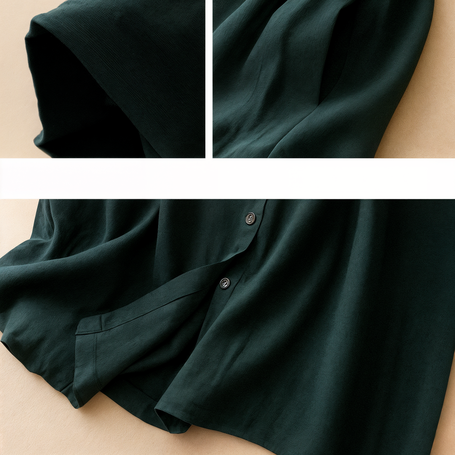 Women’s Solid Color Button-Down Casual Dress (With Pockets)
